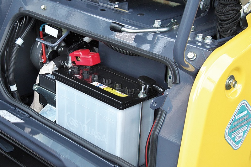 Image of Mini Excavator SK17SR-6E front maintenance compartment for North America model