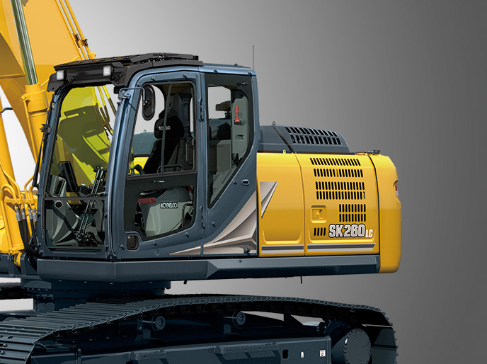 KOBELCO SK260LC-11 High and Wide Excavator Front Left View